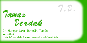 tamas derdak business card